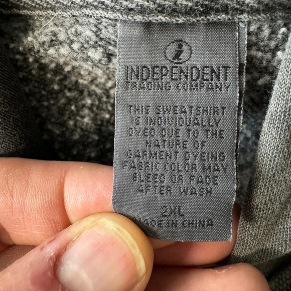 Independent Trading Company Mens Fleece Pullover‎ HOODIE Long Sleeve Gray 2XL - Picture 5 of 16